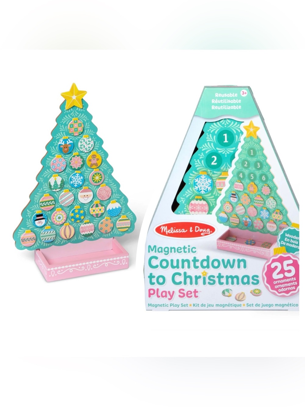 Melissa & Doug Countdown to Christmas Wooden Magnetic Advent Calendar Tree *NEW*